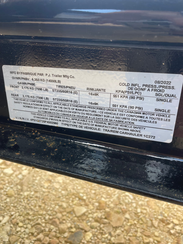 2023 PJ CC 7X22 EQUIPMENT HAULER