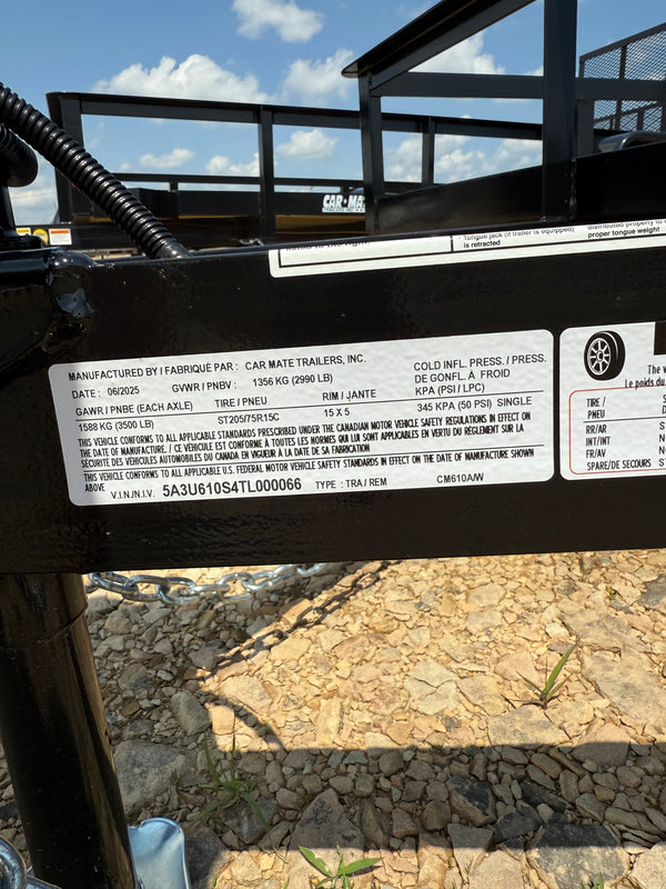 2026 Car Mate 6x10 Angle Iron