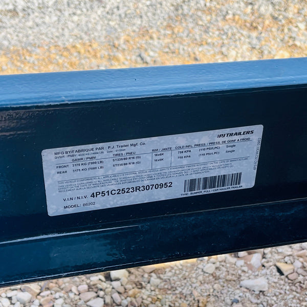 2024 PJ B6 8.5X20 SUPER WIDE HD RAMPS/ 14 PLY Tires