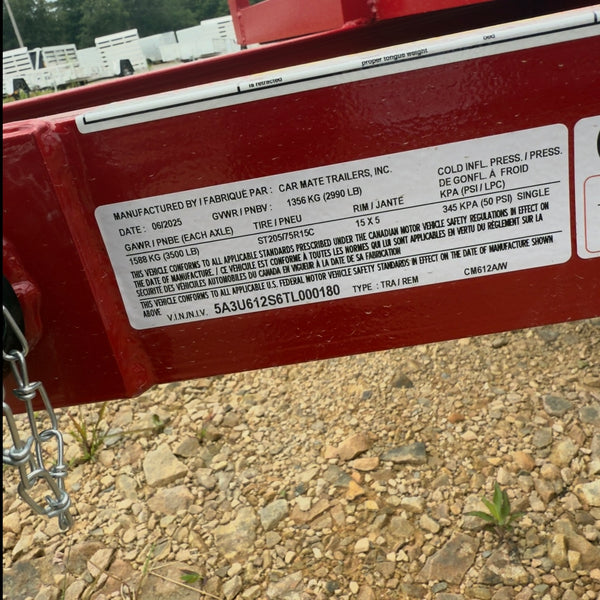 2026 Car Mate 6x12 Angle Iron (80" Deck Width)