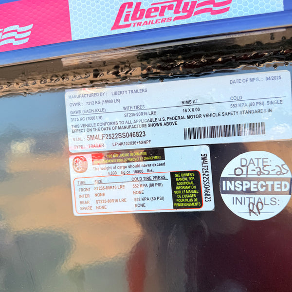 2025 Liberty 8.5x25 Deckover Flatbed GOOSENECK 15k GVWR w/ BIG ASS RAMPS