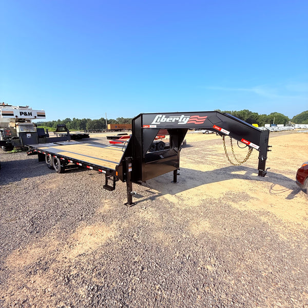 2025 Liberty 8.5x25 Deckover Flatbed GOOSENECK 15k GVWR w/ BIG ASS RAMPS