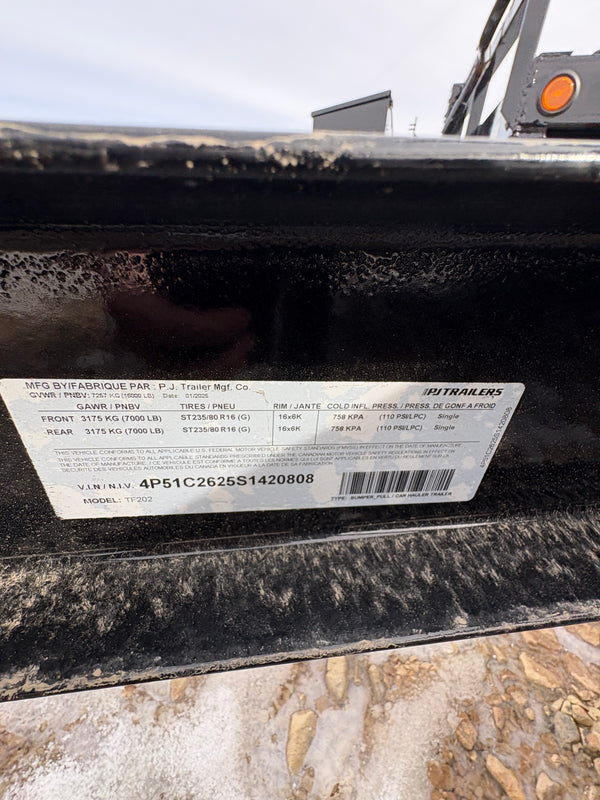 PJ (TF) 7x20 Tilt Deck 16,000# GVWR