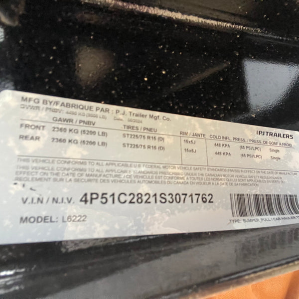 2025 PJ L6 8.5X22 DECKOVER EQUIPMENT TRAILER