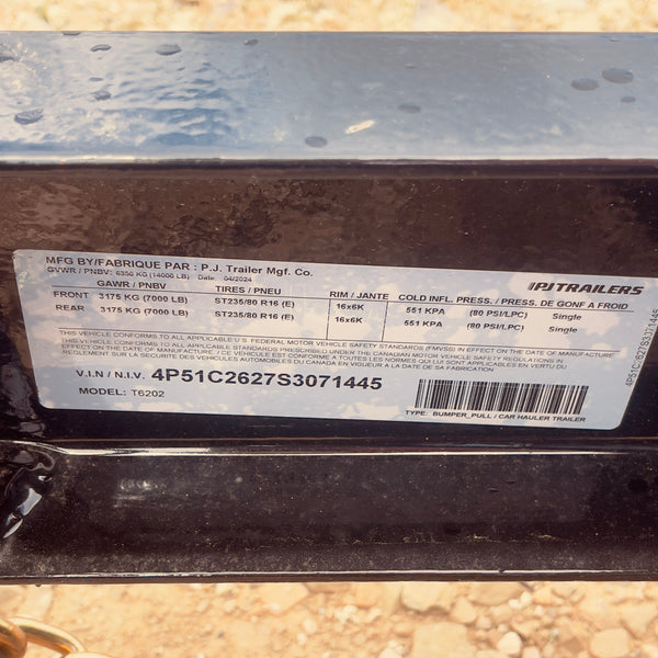 2025 PJ T6 7X20 TILT DECK