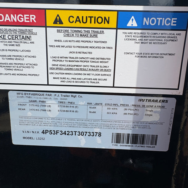 2026 PJ LS 8.5x25' Flatbed Gooseneck w/ Monster Ramps