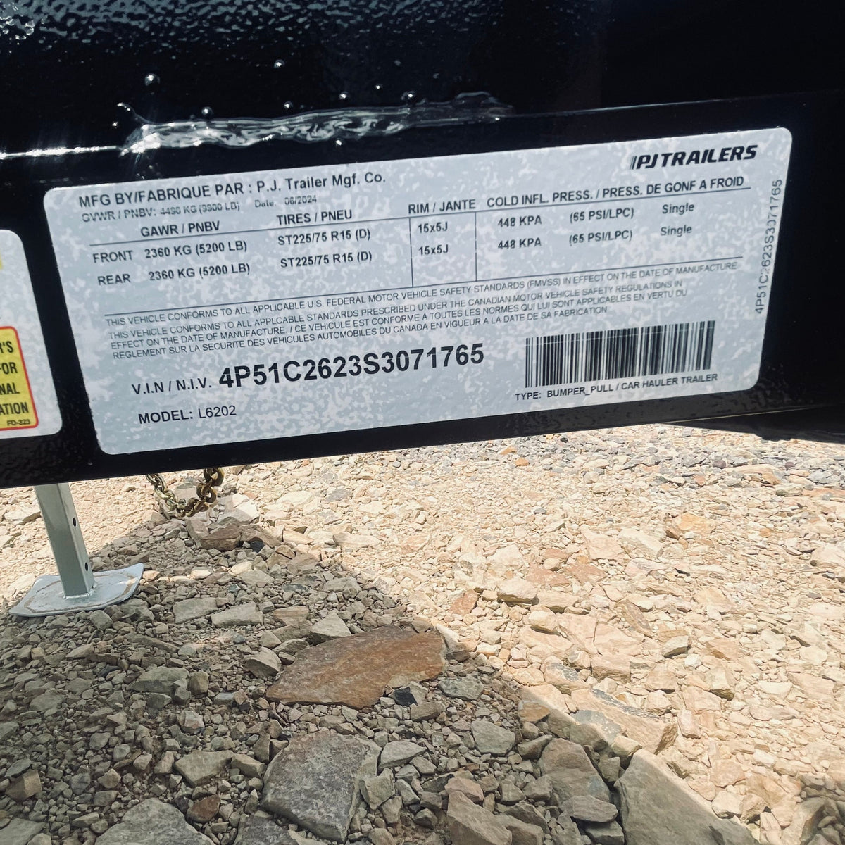 2025 PJ L6 8.5X20 DECKOVER EQUIPMENT TRAILER 9990# GVWR – J & J