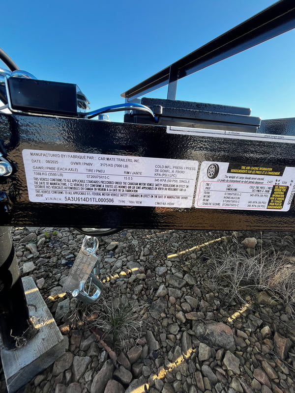 2026 CAR MATE 6X14 HD ANGLE IRON 7K GVWR (80" wide)