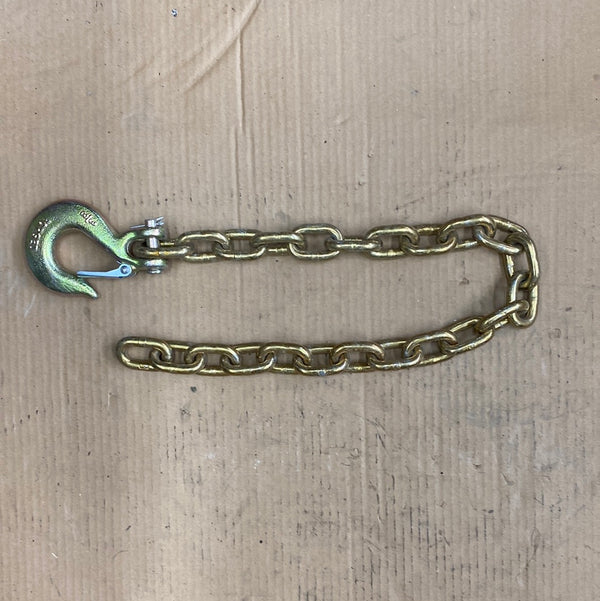 Gold Safety Chain 3/8x39" w/ Clevis Hook (27.4K Capacity)