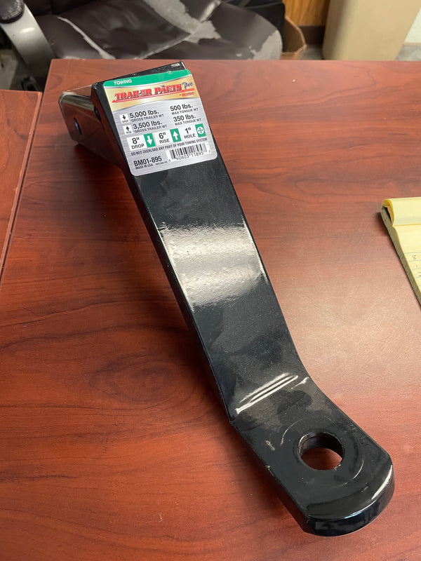 8" Drop Receiver, Redneck, 5000# Gross, 500# Tongue, 1" Hole