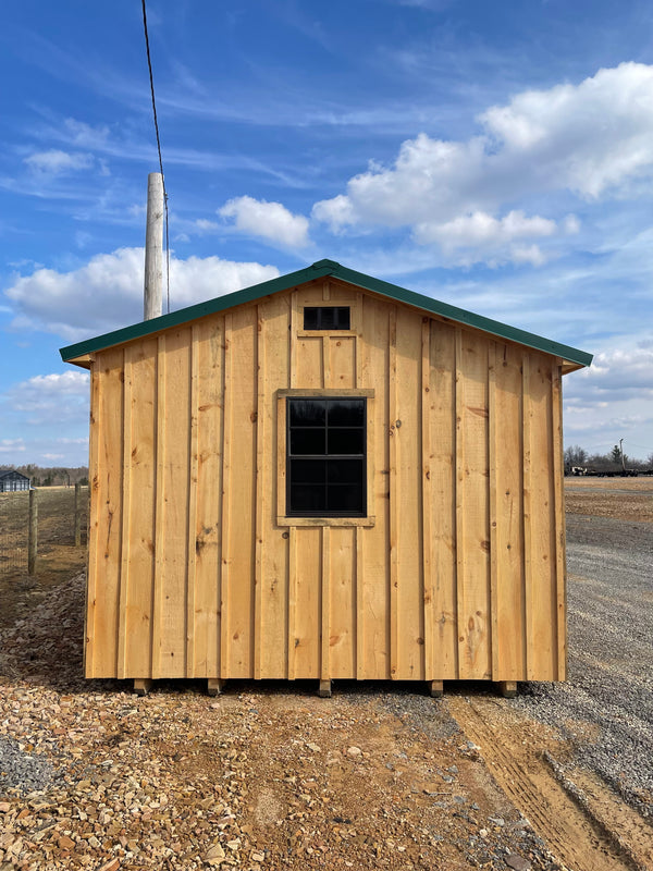 12x16 Shed w/ 1 Window, Green Roof