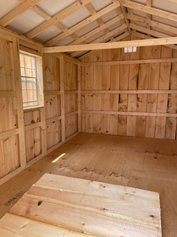 10x16 Shed- 2 Windows, Gray Roof