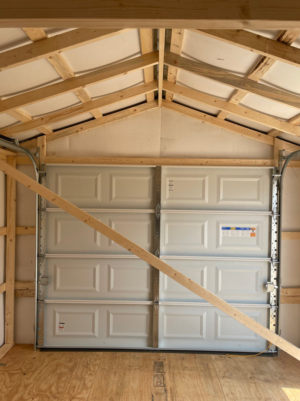 12x30 Garage- 9 light door, 2 windows, BEIGE AND BRONZE Metal