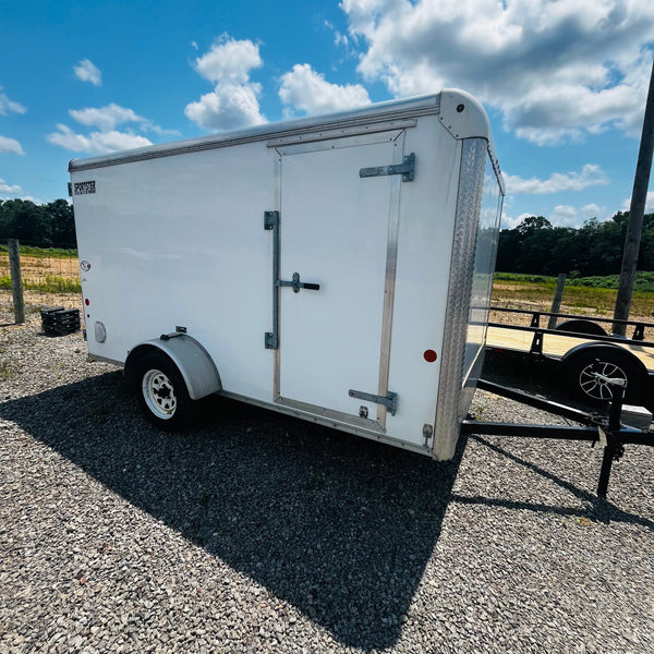 PREOWNED 2017 CARMATE 6X12 SPORTSTER W/BARN DOORS