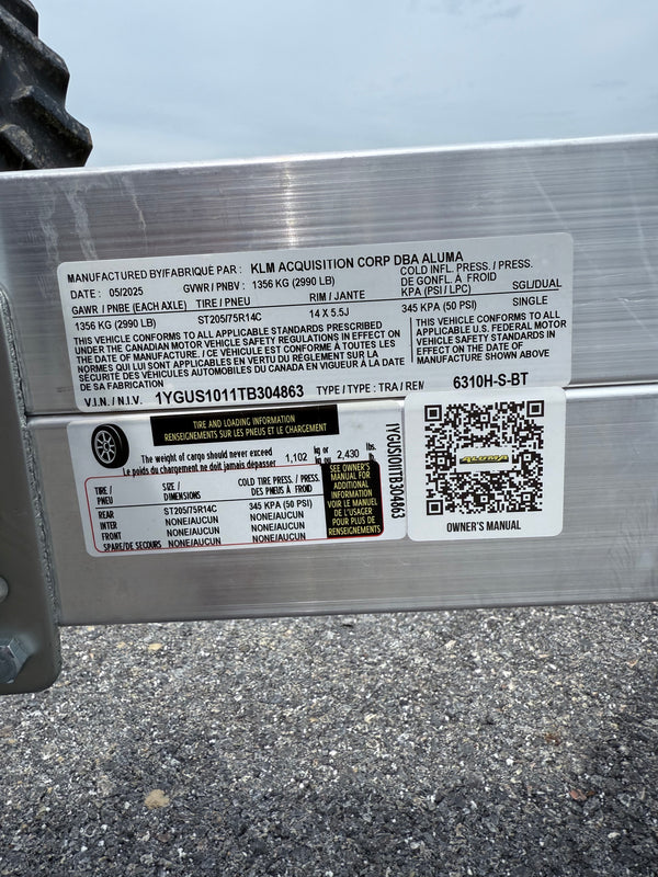 2026 Aluma 63"x10 Heavy single axle w/ Bi FOLD (6310H-S-BT)