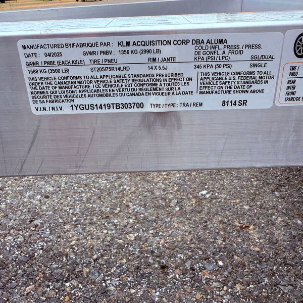 2026 Aluma 81"x14' w/ BI FOLD GATE and SIDE RAMPS (8114S-R-BT-SR)