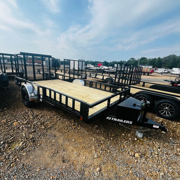 2027 PJ 7x14 U8 UTILITY TRAILER W/ SIDE RAMPS & SQUARE TUBE RAILS