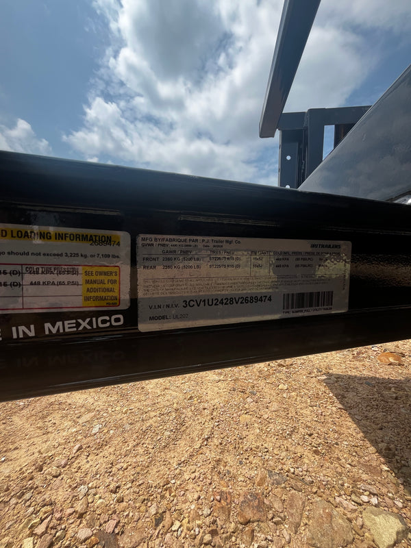 2027 PJ 7x20 UL UTILITY TRAILER 9990# GVWR W/ SIDE RAMPS