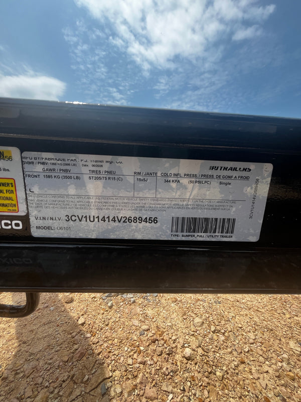 2027 PJ 5X10 U6 UTILITY TRAILER