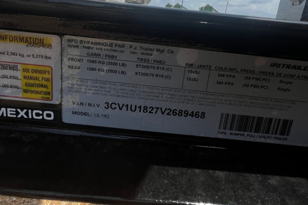 2027 PJ 7x14 UL UTILITY TRAILER W/ SIDE RAMPS & SQUARE TUBE RAILS