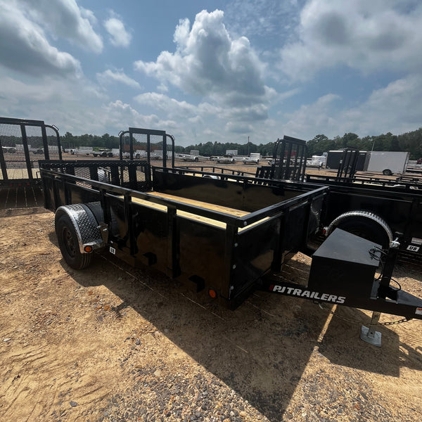 2027 PJ 7x12 U8 UTILITY TRAILER W/ SOLID SIDES & BIFOLD GATE