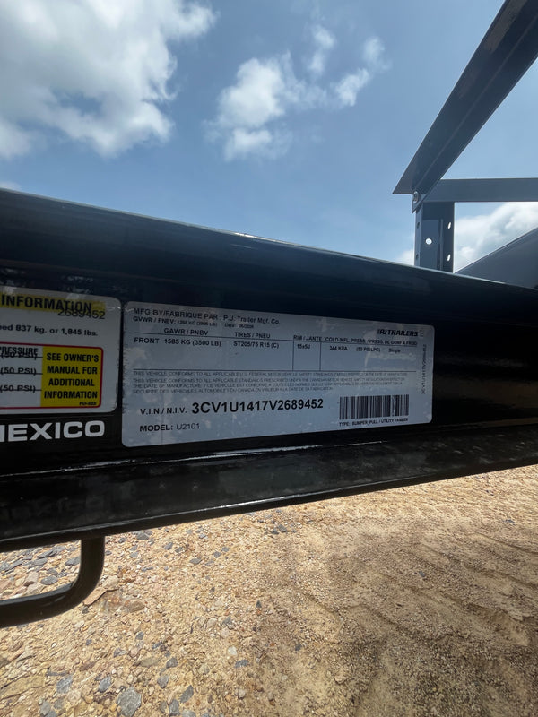 2027 PJ 6X10 U2 UTILITY TRAILER