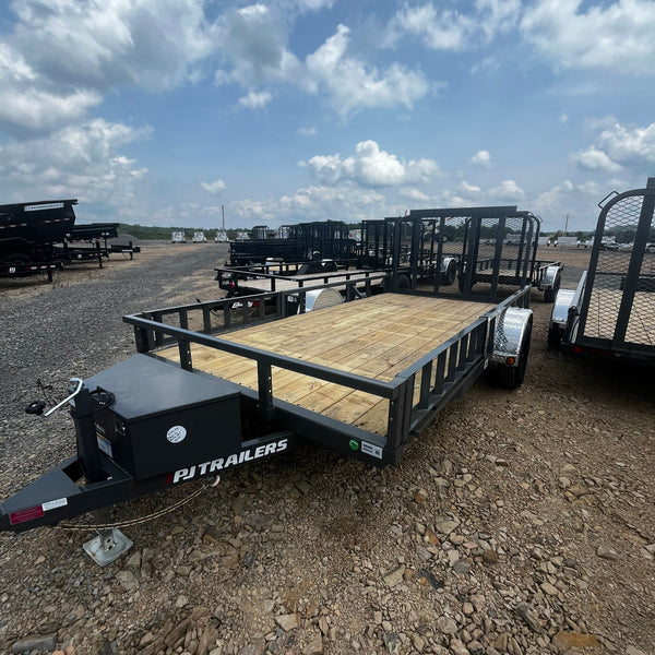 2027 PJ 7x14 U8 UTILITY TRAILER W/ SIDE RAMPS & SQUARE TUBE RAILS