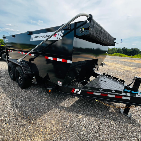 2027 PJ 7X14 DT DUMP 15400# GVWR W/ VOYAGER PACKAGE/4' SIDES/14 PLY TIRES