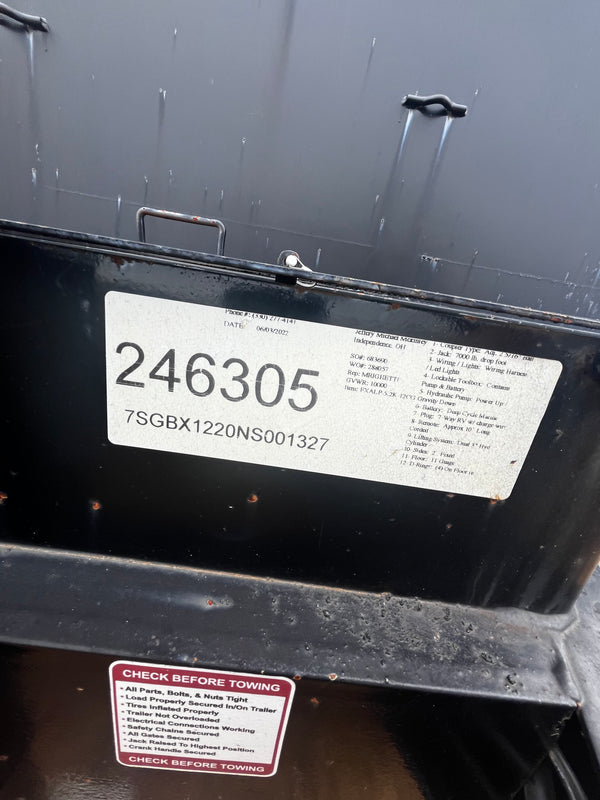 PREOWNED 2022 APPALACHIAN 6X12 DUMP 10k GVWR