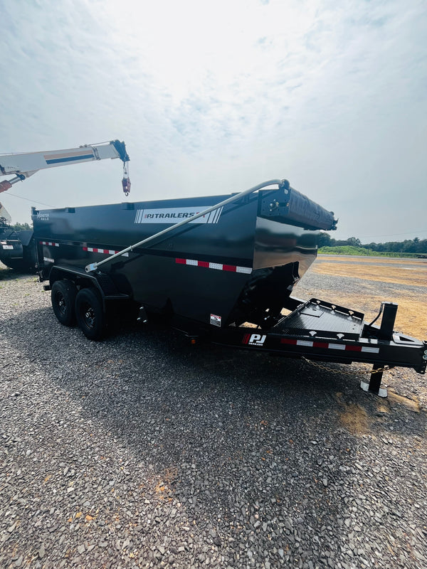 2027 PJ 7X16 DT DUMP 15400# GVWR W/ 4' SIDES/VOYAGER PACKAGE/14 PLY TIRES