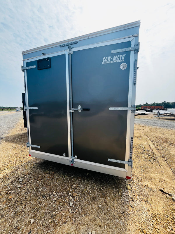PREOWNED 2025 CARMATE 8X20 ADVANTAGE W/ ADDITIONAL HEIGHT/AWNINGS/VINYL WALLS/AC UNIT/ BARN DOORS
