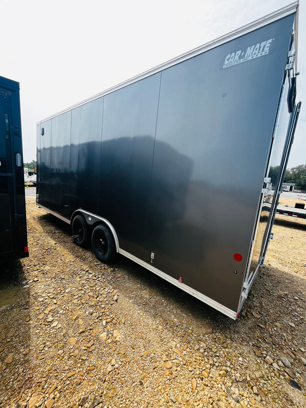 PREOWNED 2025 CARMATE 8X20 ADVANTAGE W/ ADDITIONAL HEIGHT/AWNINGS/VINYL WALLS/AC UNIT/ BARN DOORS