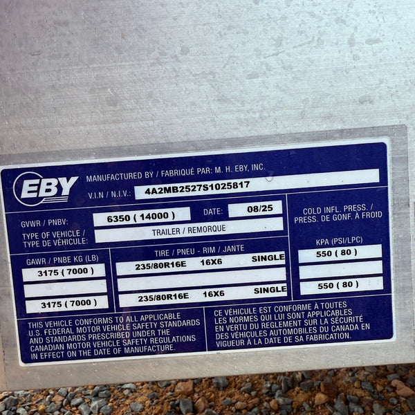 2025 EBY 8.5'x24' Deck Over Equipment Trailer 14K GVWR Tradesman PKG