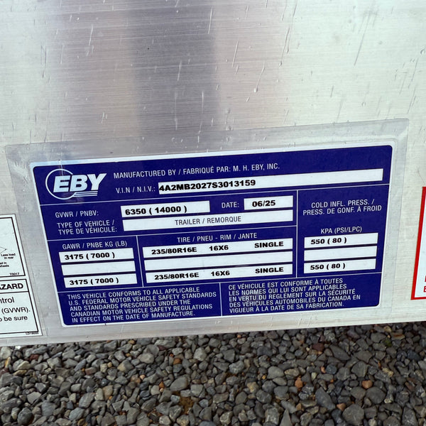 2025 EBY 8.5'x20' Deck Over Equipment Trailer 14K GVWR TRADESMAN PACKAGE