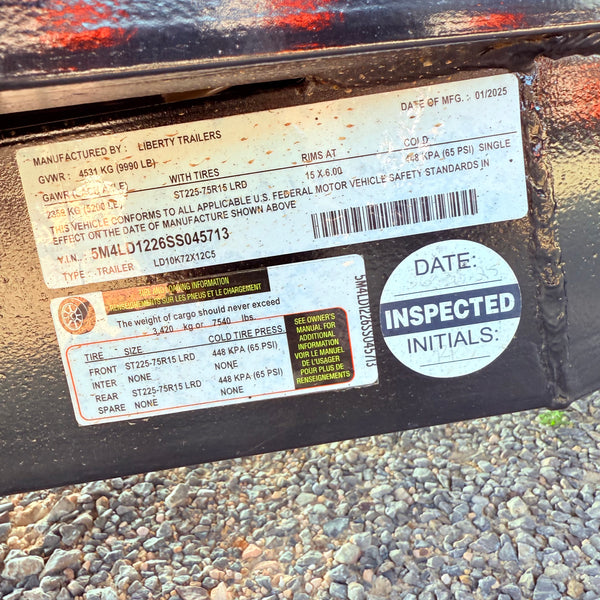 2025 Liberty 6x12 Dump 10K- Ramps and Tarp