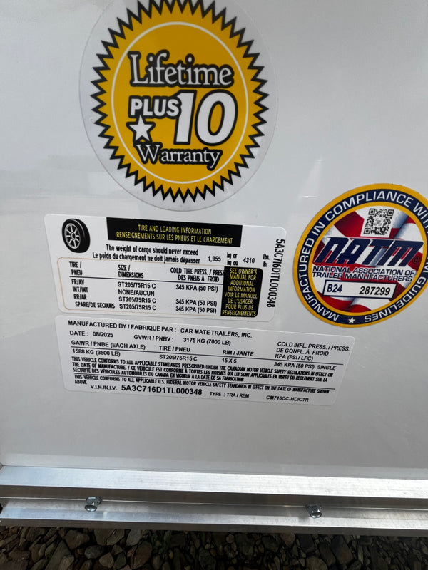2026 CAR MATE 7X16 HD CONTRACTOR W/ PACKAGE #1