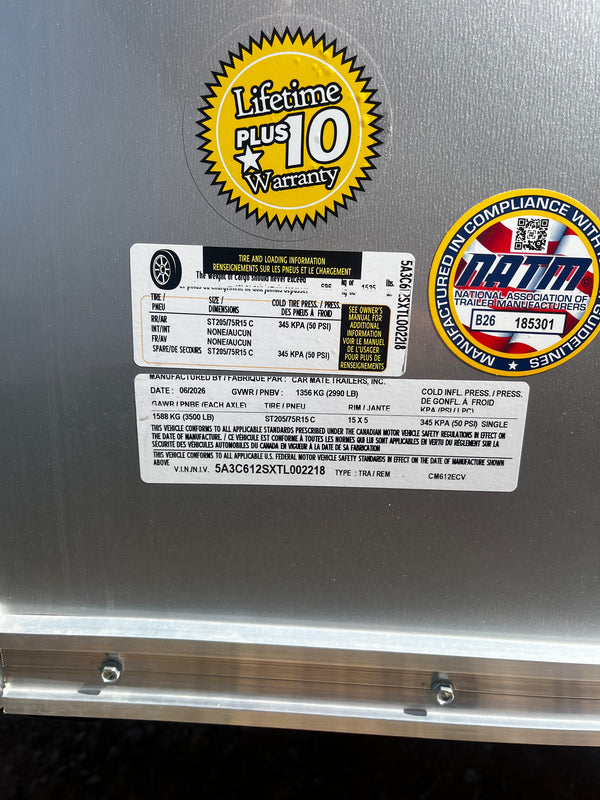 2026 CARMATE 6X12 V-SPORT W/ 6"^/BARN DOORS