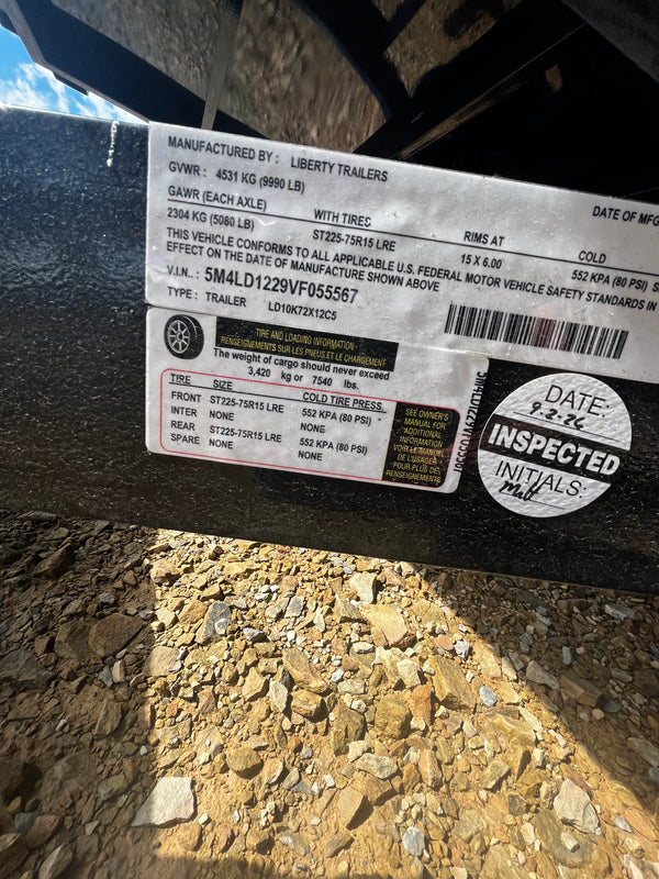 2027 LIBERTY 6X12 DUMP 10K GVWR W/ RAMPS & TARP