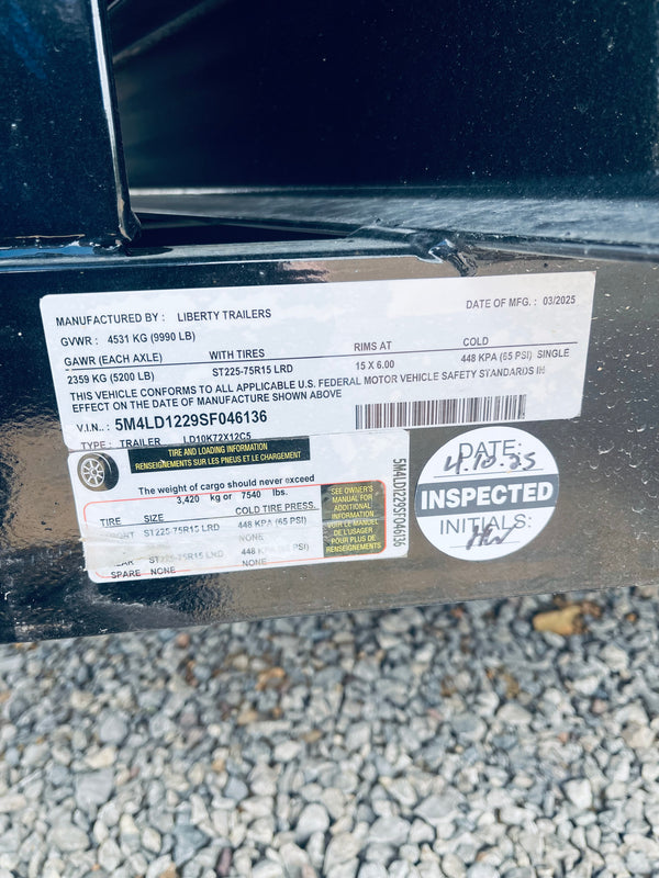 2025 Liberty 6x12 Dump 10K- Ramps and Tarp
