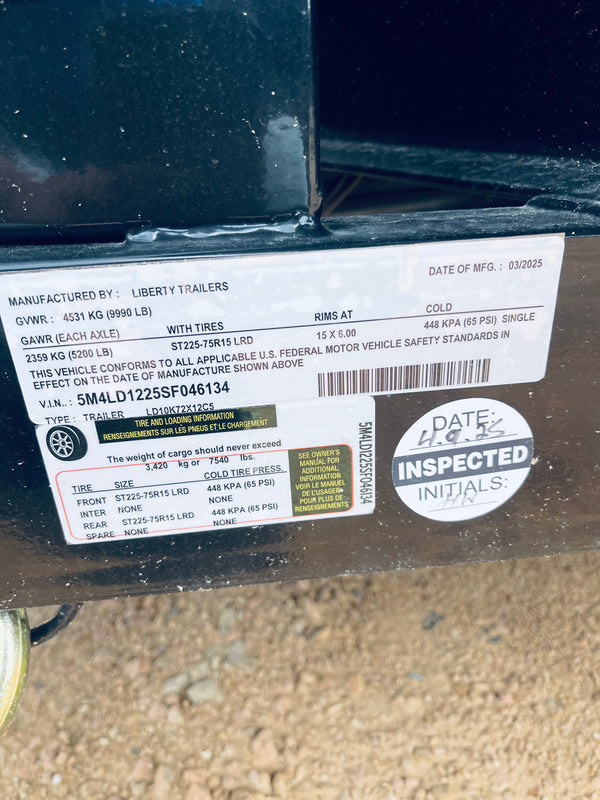 2025 Liberty 6x12 Dump 10K- Ramps and Tarp