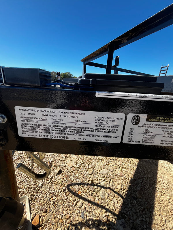 PREOWNED 2025 CARMATE 6X14 HD ANGLE IRON 7K GVWR (80" wide)