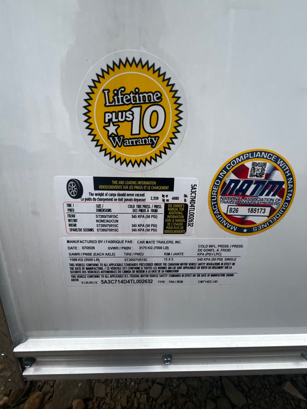 2026 CARMATE 7X14 HD SPORTSTER W/ BARN DOORS & 6" ADDITIONAL HEIGHT