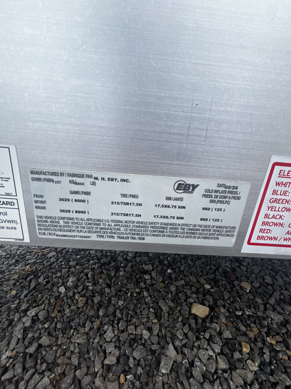 2026 EBY 8.5X20 DECKOVER TRADESMAN 16000# GVWR