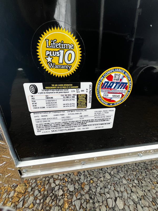 2026 CARMATE 7X16 HD SPORTSTER W/ 6" ADDITIONAL HEIGHT/BARN DOORS