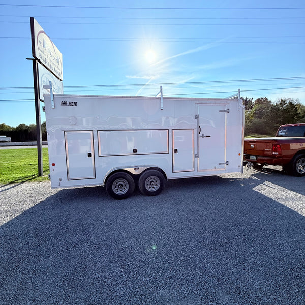 2025 Car Mate 7x18 Contractor Package #1 / Toolbox Package #2 / 9990# GVWR