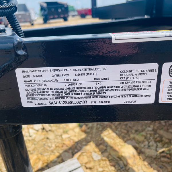 2025 Car Mate 6x12 Angle Iron (80" Deck Width)