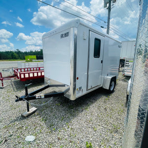 2025 Car Mate 6x12 CONCESSION TRAILER w/ AWNING/RUBBER FLOOR/WHITE VINYL/110V LIGHT PKG
