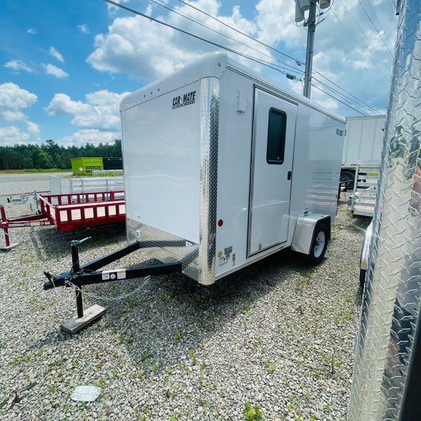2025 Car Mate 6x12 CONCESSION TRAILER w/ AWNING/RUBBER FLOOR/WHITE VINYL/110V LIGHT PKG
