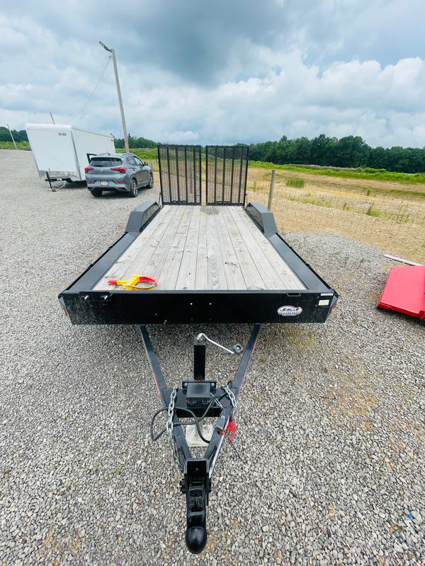 PRE-OWNED 2022 LIBERTY 8.5x18 DRIVE OVER FENDER EQUIPMENT TRAILER 10K