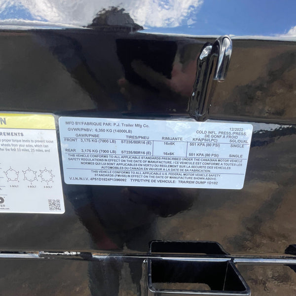 PJ D8 8x14 Deckover Dump